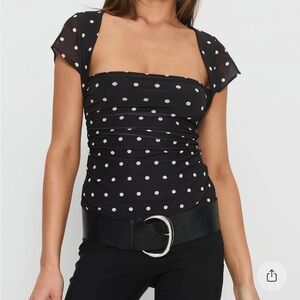 PRINCESS POLLY attraction cap sleeve mesh top new